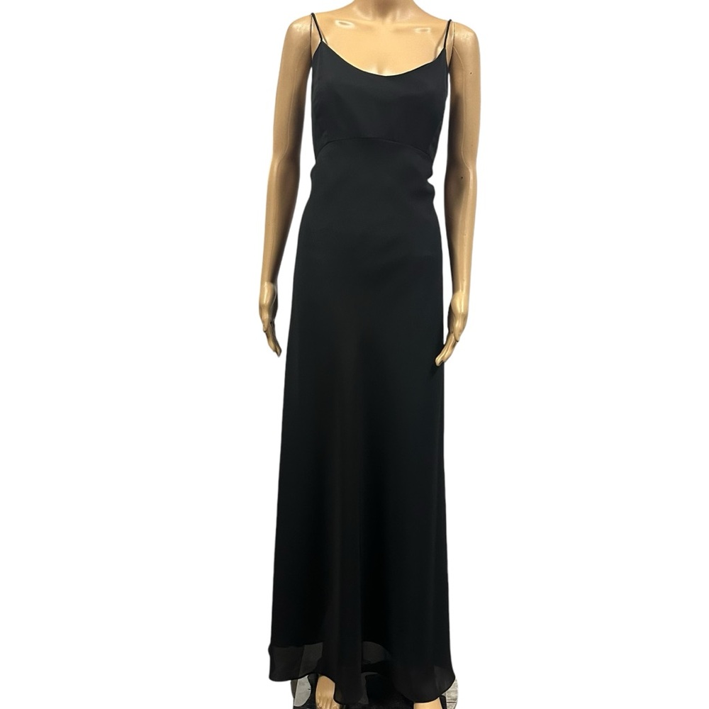 Hampton Nites Black Spaghetti Strap Fully Lined Zip Back Maxi Dress Womens 14